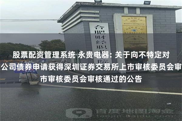 股票配资管理系统 永贵电器: 关于向不特定对象发行可转换公司债券申请获得深圳证券交易所上市审核委员会审核通过的公告