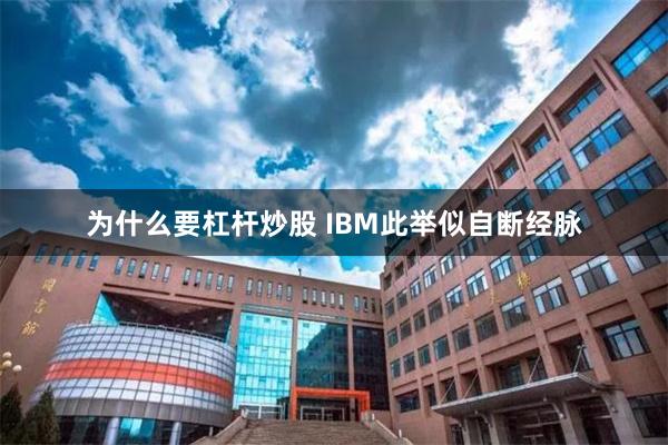 为什么要杠杆炒股 IBM此举似自断经脉