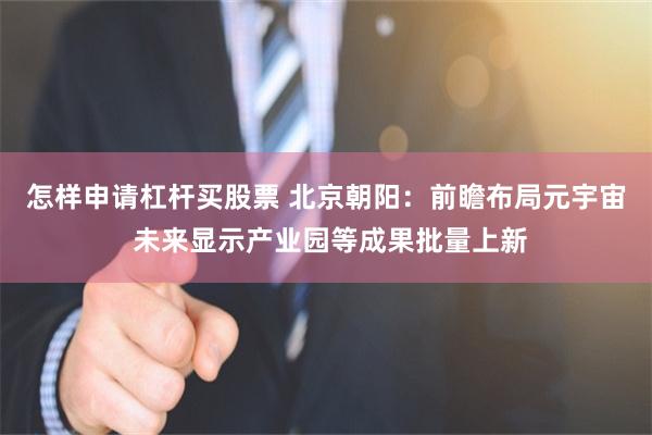 怎样申请杠杆买股票 北京朝阳：前瞻布局元宇宙 未来显示产业园等成果批量上新