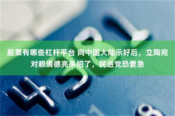 股票有哪些杠杆平台 向中国大陆示好后，立陶宛对赖清德亮杀招了，民进党恐要急