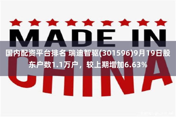 国内配资平台排名 瑞迪智驱(301596)9月19日股东户数1.1万户,较上期增加6.63%