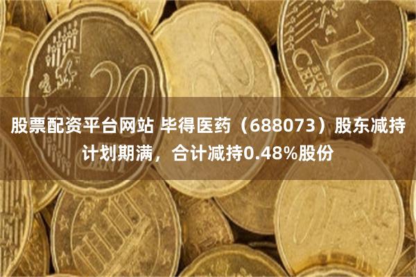 股票配资平台网站 毕得医药(688073)股东减持计划期满,合计减持0.48%股份