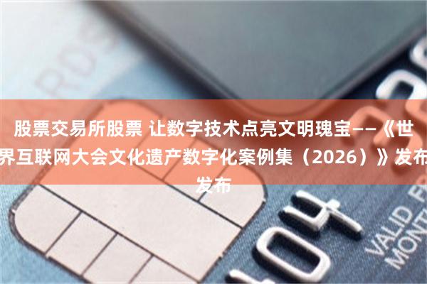 股票交易所股票 让数字技术点亮文明瑰宝——《世界互联网大会文化遗产数字化案例集（2026）》发布