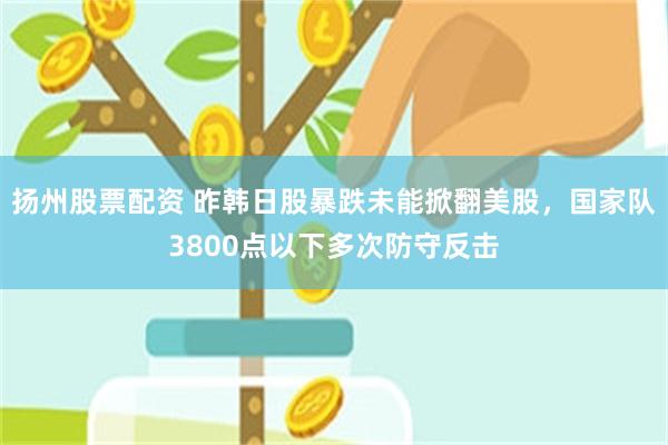 扬州股票配资 昨韩日股暴跌未能掀翻美股，国家队3800点以下多次防守反击
