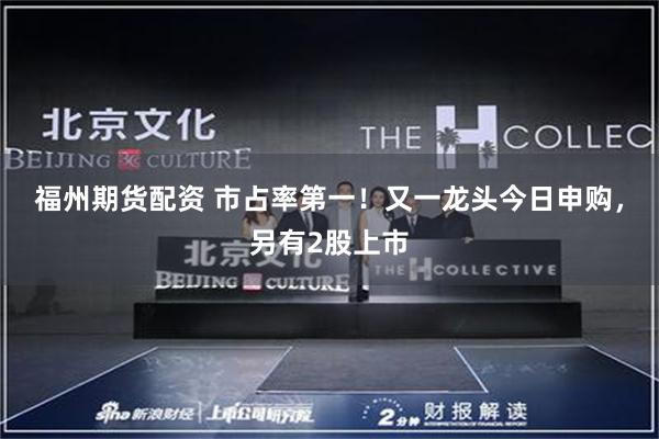 福州期货配资 市占率第一！又一龙头今日申购，另有2股上市