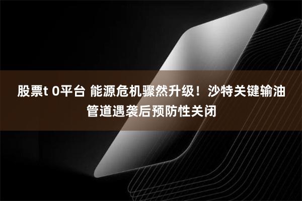 股票t 0平台 能源危机骤然升级！沙特关键输油管道遇袭后预防性关闭